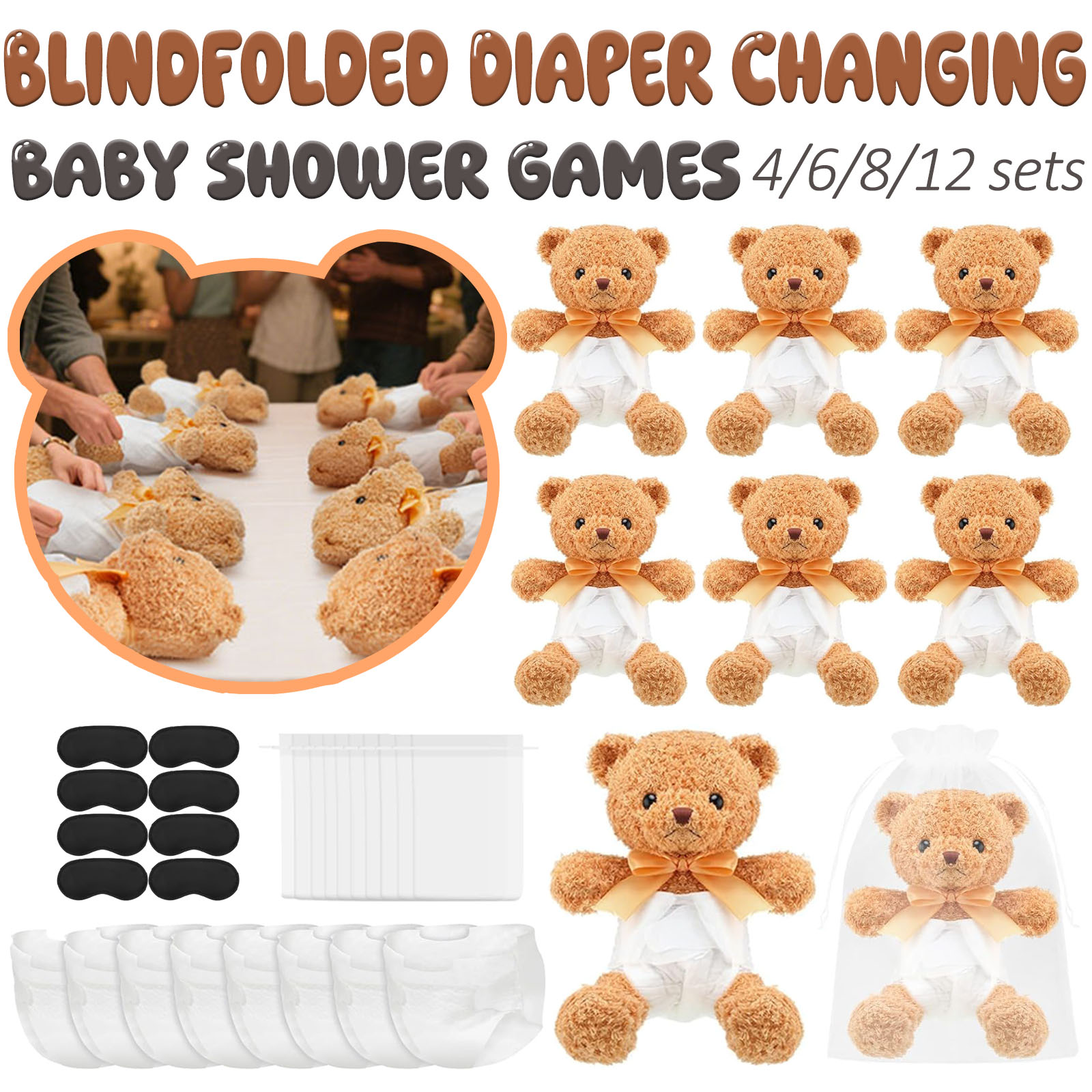 Cloth Diaper Insert - 4/6/8/12 Sets Baby Shower Games Prizes