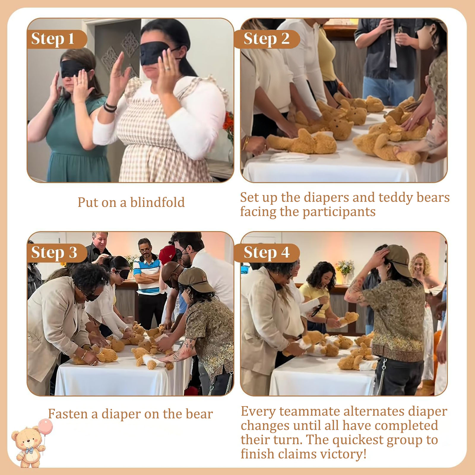 4/6/8/12 Sets Baby Shower Game - Cloth Diaper Insert ulasan dan harga