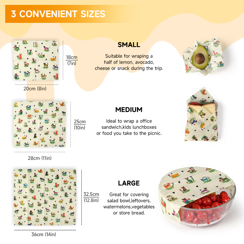 6 Packs (2S. 2M, 2L) Reusable  - Beeswax Wrap Reusable ulasan dan harga